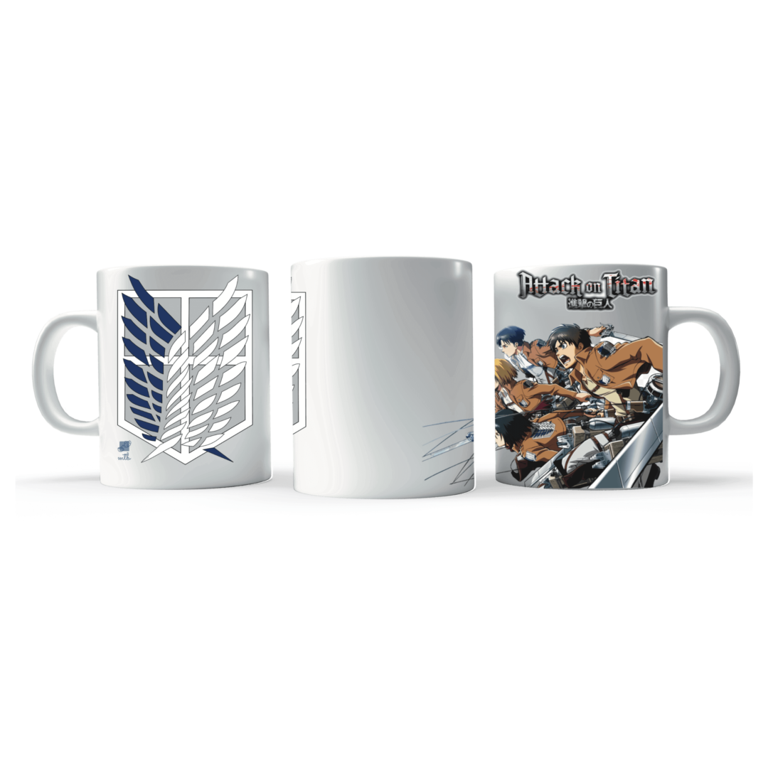 Attack on Titans Mug - Soldiers Emblem & Main Characters - Anime Collection