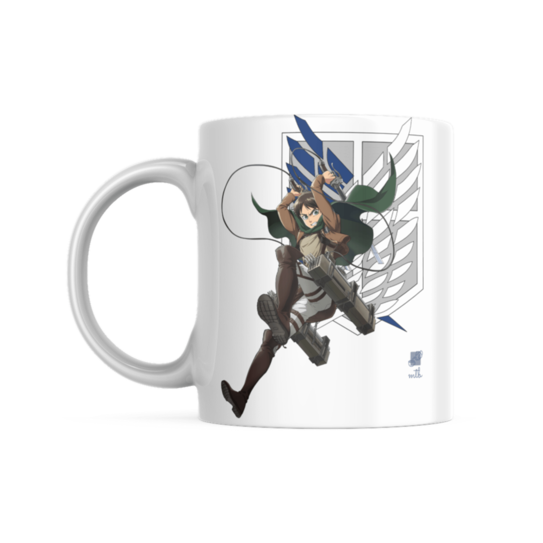 Eren Yeager Mug - Soldiers Emblem & Dynamic Stance Design